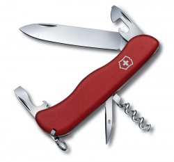 VX7N-RED10 Victorinox Picknicker. Нож перочинный VICTORINOX Picknicker, 111 мм, 11 функций, с фиксатором лезвия, красный