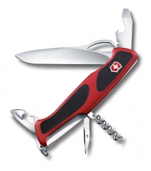 VX33N-RED12 Victorinox Ranger. Нож перочинный VICTORINOX RangerGrip 61, 130 мм, 11 функций, с фиксатором лезвия, красный с чёрным