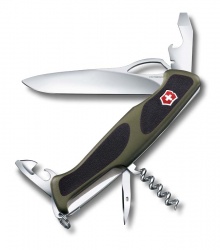 VX33N-GRN3 Victorinox Ranger. Нож перочинный VICTORINOX RangerGrip 61, 130 мм, 11 функций, с фиксатором лезвия, зелёный с чёрным