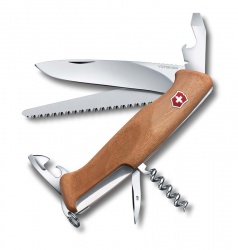GR1711131047 Victorinox Ranger. Нож перочинный VICTORINOX RangerWood 55, 130 мм, 10 фнк, с фиксатором, рукоять из орехового дерева
