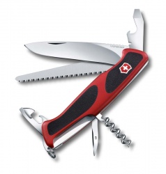 VX33N-RED10 Victorinox Ranger. Нож перочинный VICTORINOX RangerGrip 55, 130 мм, 12 функций, с фиксатором лезвия, красный с чёрным