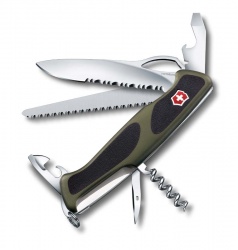 VX33N-GRN2 Victorinox Ranger. Нож перочинный VICTORINOX RangerGrip 179, 130 мм, 12 функций, с фиксатором лезвия, зелёный с чёрным