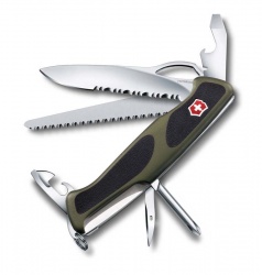 VX33N-GRN1 Victorinox Ranger. Нож перочинный VICTORINOX RangerGrip 178, 130 мм, 12 функций, с фиксатором, зелёный с чёрным