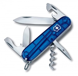 VX19N-BLU3 Victorinox Spartan. Нож перочинный VICTORINOX Spartan, 91 мм, 12 функций, полупрозрачный синий
