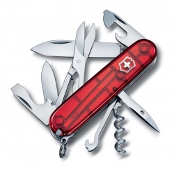 VX19N-RED8 Victorinox Climber. Нож перочинный VICTORINOX Climber, 91 мм, 14 функций, полупрозрачный красный