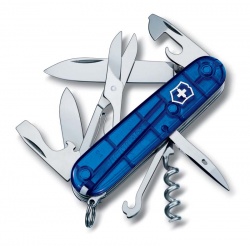 VX19N-BLU1 Victorinox Climber. Нож перочинный VICTORINOX Climber, 91 мм, 14 функций, полупрозрачный синий