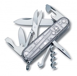 VX19N-GRY1 Victorinox Climber. Нож перочинный VICTORINOX Climber, 91 мм, 14 функций,  полупрозрачный серебристый