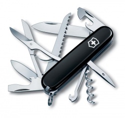 VX19N-BLK4 Victorinox Huntsman. Нож перочинный VICTORINOX Huntsman, 91 мм, 15 функций, чёрный