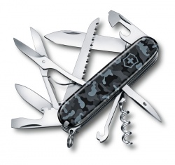 VX200512117 Victorinox Huntsman. Нож перочинный VICTORINOX Huntsman Navy Camouflage, 91 мм, 15 функций, серо-синий камуфляж