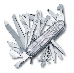 GR1711131056 Victorinox Swiss Champ. Нож перочинный VICTORINOX Swiss Champ, 91 мм, 31 функция, полупрозрачный серебристый