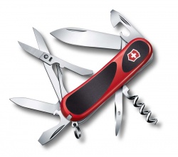 VX30N-RED10 Victorinox EvoWood. Нож перочинный VICTORINOX Evolution S14, 85 мм, 14 функций, красный с чёрными вставками