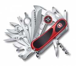 VX30N-RED4 Victorinox EvoGrip. Нож перочинный VICTORINOX EvoGrip S54, 85 мм, 32 функции, с фиксатором лезвия, красный/чёрный