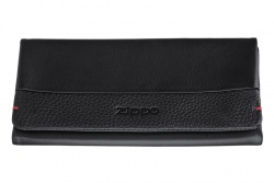 GR220119207 Zippo. Кисет для табака ZIPPO, чёрный, натуральная кожа, 17x2x8,5 см