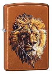 GR220119154 Zippo Классическая. Зажигалка ZIPPO Polygonal Lion с покрытием Toffee™, латунь/сталь, медная, матовая, 38x13x57 мм