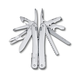 VX23030624 Victorinox SwissTool Spirit. Мультитул VICTORINOX SwissTool Spirit MX, 105 мм, 205 г, 24 функции, нержавеющая сталь серебристого цвета, в комплекте нейлоновый чехол