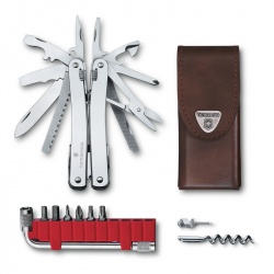 GR210919206 Victorinox. Мультитул VICTORINOX SwissTool Spirit X Plus, 105 мм, 35 функций, в кожаном чехле
