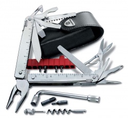 GR171113893 Victorinox SwissTool. Мультитул VICTORINOX SwissTool X Plus, 115 мм, 37 функций, в кожаным чехле