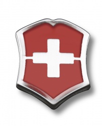 VX200512100 Victorinox Аксессуары. Значок VICTORINOX в форме креста на щите, металлический, красно-серебристый