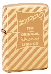 GR220119162 Zippo Классическая. Зажигалка ZIPPO Vintage Box Top с покрытием High Polish Brass, латунь/сталь, золотистая, 38x13x57 мм