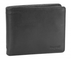 BG220702179 Bugatti Primo. Портмоне BUGATTI Primo, чёрное, натуральная воловья кожа, 11,5х2х9,5 см