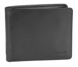 BG220702180 Bugatti Primo. Портмоне BUGATTI Primo, чёрное, натуральная воловья кожа, 11х1,5х9 см