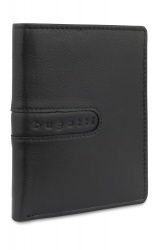BG22121378 Bugatti BOMBA. Портмоне BUGATTI Bomba, с защитой данных RFID, чёрное, кожа козы/полиэстер, 10х2х12,5 см