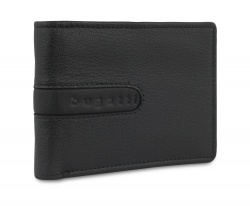 BG22121381 Bugatti BOMBA. Портмоне BUGATTI Bomba, с защитой данных RFID, чёрное, кожа козы/полиэстер, 12,5х2х9 см