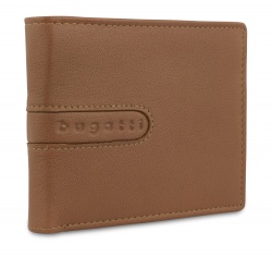 BG22121386 Bugatti BOMBA. Портмоне BUGATTI Bomba, с защитой данных RFID, коньячного цвета, кожа козы/полиэстер, 12х2х9,5 см