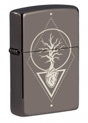 GR220119093 Zippo. Зажигалка ZIPPO Heart of Tree с покрытием Black Ice®, латунь/сталь, чёрная, глянцевая, 38x13x57 мм