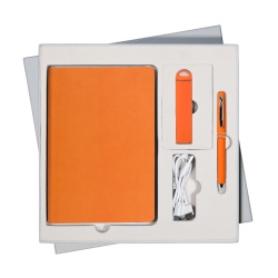 PB22033053 Portobello. Подарочный набор Portobello/Latte оранжевый (Ежедневник недат А5, Ручка, Power Bank)
