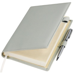 PB220330650 Portobello Clip. Ежедневник-портфолио Clip недатированный в подарочной коробке, серый (в комплекте ручка Tesoro серебро)