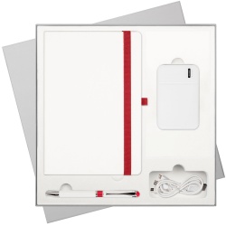 PB2203301139 Portobello. Подарочный набор Arctic/Arctic/Skyline 5000 mah красный (ежедневник, ручка, пауер-банк)