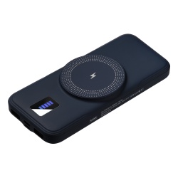 PB240904171 Portobello Ultra Magnetic. Внешний аккумулятор с подсветкой и беспроводной зарядкой Ultra Wireless Magnetic 10000 mAh, синий