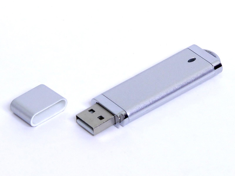 OA2102093092 USB-флешка промо на 128 Гб прямоугольной классической формы, серебро