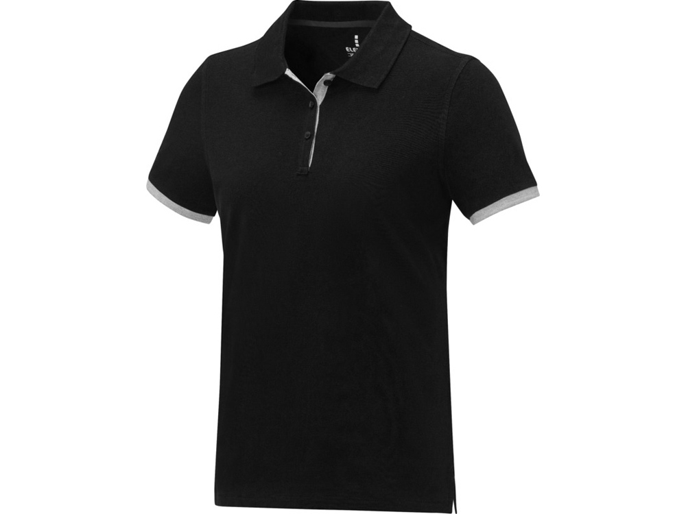 OA2408282908 Elevate. Morgan Двухцветное женское поло с коротким рукавом, черный