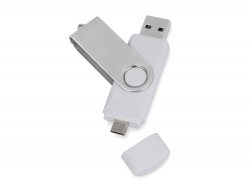 OA2003021284 USB/micro USB-флешка 2.0 на 16 Гб Квебек OTG, белый