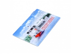 OA2102093172 USB-флешка на 32 Гб в виде пластиковой карты с полностью выдвижным чипом, белый