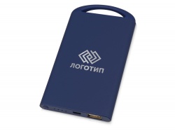 OA183032502 Портативное зарядное устройство Shine с зеркальной гравировкой, 4000 mAh, синий
