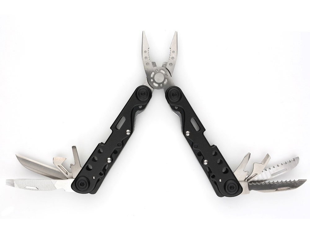 OA24082817724 STINGER. Мультитул Stinger, 105x40 мм, 13 функций, сталь, чёрно-серебристый, в комплекте нейлоновый чехол