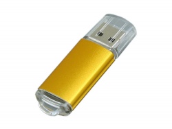 OA2102092779 Флешка 3.0 промо прямоугольной формы  c прозрачным колпачком, 128 Гб, золотистый