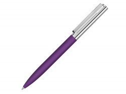 OA2102095842 Uma. Ручка металлическая шариковая Bright GUM soft-touch с зеркальной гравировкой, фиолетовый