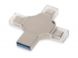 OA2102094202 Evolt. USB-флешка 3.0 на 32 Гб 4-в-1 Ultra, серебристый