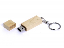 OA2102093166 USB-флешка на 64 Гб прямоугольная форма, колпачек с магнитом, натуральный