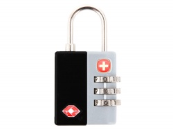 OA21020882 SWISSGEAR. Замок кодовый TSA SWISSGEAR, цинковый сплав и AБС-пластик, 3 x 1,3 x 6,5 см, черный