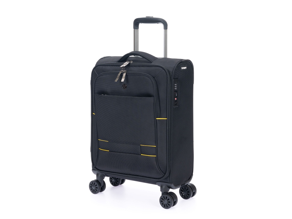 OA24082816153 Torber. Чемодан TORBER Brosno, чёрный, нейлон 600D, 36,5 х 14 х 54 см, 32 л
