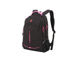 OA210208105 SWISSGEAR. Рюкзак SWISSGEAR, фьюжн/2 мм рипстоп, 32x15x46 см, 22 л, черный/фуксия