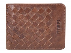 OA2408283742 MANO 1919. Бумажник Mano Don Luca, натуральная кожа в коньячном цвете, 11 х 8,5 см