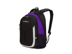 OA210208404 SWISSGEAR. Рюкзак SWISSGEAR, чёрный/фиолетовый/серебристый, полиэстер 600D, 32х15х45 см, 22 л