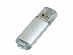 OA2102092774 Флешка 3.0 промо прямоугольной формы  c прозрачным колпачком, 128 Гб, серебристый