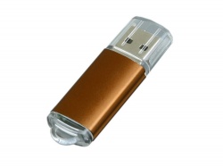 OA2102092776 Флешка 3.0 промо прямоугольной формы  c прозрачным колпачком, 128 Гб, коричневый